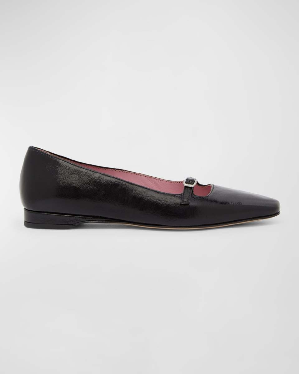 Emile Leather Mary Jane Balleriina Flats